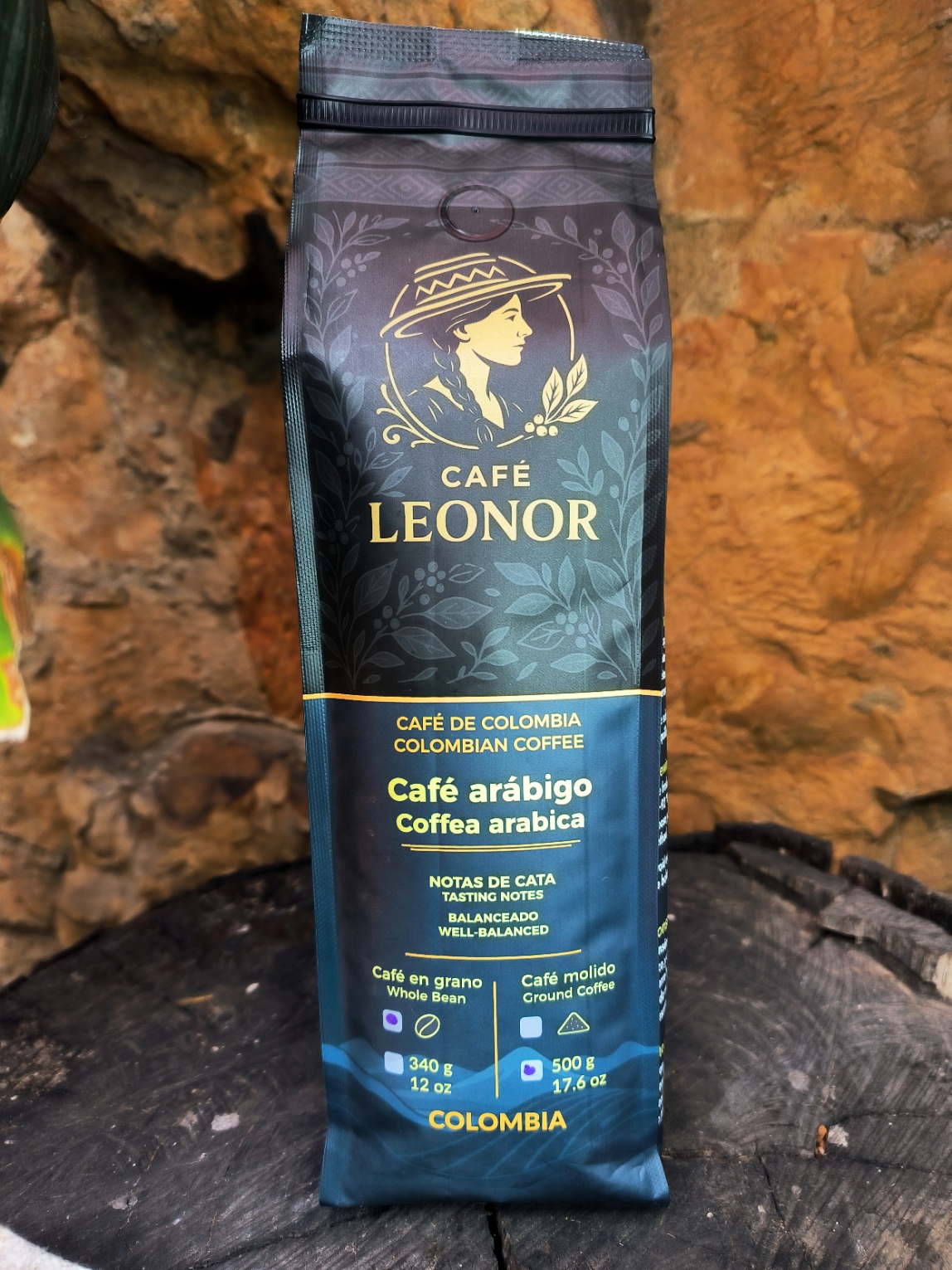 Empaque principal de Café Leonor